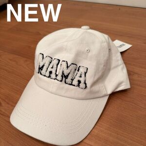MAMA Embroidered White Kids Baseball Cap